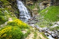 Cascada de la Cueva waterfall in Ordesa valley Pyrenees Huesca S