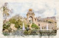 Cascada del Parc de la Ciutadella in Barcelona, Spain