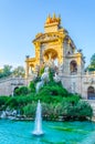 cascada monumental fountain in the ciutadella park Barcelona, Spain....IMAGE Royalty Free Stock Photo