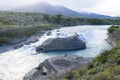 Cascada Paine waterfall view, Torres del Paine, Chile