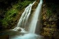 Cascada Urlatoarea Busteni Urlatoarea waterfall Howling in Bucegi mountains, Romania near to Sinaia. Nature wonder in the