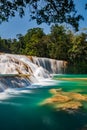 Agua Azul Waterfalls in Chiapas Royalty Free Stock Photo