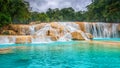 Cascadas de Agua Azul waterfalls. Agua Azul. Yucatan. Mexico Royalty Free Stock Photo