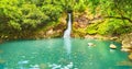 Cascade Chamouze waterfall. Mauritius. Panorama Royalty Free Stock Photo