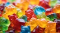 Cascade of colorful gummy bears