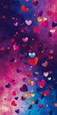 cascade of confetti hearts gracefully falling Royalty Free Stock Photo