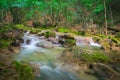 Cascade falls over mossy rocks. Royalty Free Stock Photo