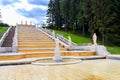 Cascade fountain `Gold Mountain` in lower park of Peterhof in St. Petersburg, Russia