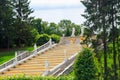 Cascade fountain `Gold Mountain` in lower park of Peterhof in St. Petersburg, Russia