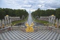 Cascade Fountains in Peterhof Royalty Free Stock Photo
