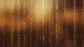 Golden Digital Rain of Binary Code Falling Against a Blurred Bokeh Background data technology Royalty Free Stock Photo