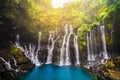Cascade of Grand Galet in Langevin valley in La Reunion island, France Royalty Free Stock Photo