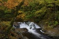 Cascade in Little Pigeon River in the Autumn Royalty Free Stock Photo