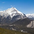 Cascade Mountain and Banff Springs Hotel Royalty Free Stock Photo