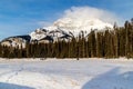 Cascade Mountain from the lake Minnewanka Loop. Banff National Park Alberta Canada