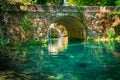 Cascade of Orbaneja del Castillo in spring Royalty Free Stock Photo