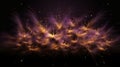 A cascade of purple and gold fireworks, resembling a waterfall of light against a dark canvas. The fireworks are captured in a way Royalty Free Stock Photo