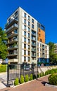 Cascade Residence modernistic residential building at Modzelewskiego street in Mokotow district of Warsaw in Poland