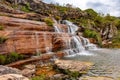 Cascade and a river, Biribiri environmental reserve, Diamantina, Minas Gerais, Brazil Royalty Free Stock Photo