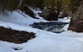 Cascade River in Northern Minnesota carving its way thru ice and snow Royalty Free Stock Photo