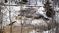 Cascade on the Shawinigan river in winter Royalty Free Stock Photo
