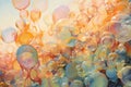 cascade of translucent bubbles floating in the air, capturing the essence of playfulness and joy Royalty Free Stock Photo