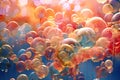 cascade of translucent bubbles floating in the air, capturing the essence of playfulness and joy Royalty Free Stock Photo