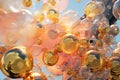 cascade of translucent bubbles floating in the air, capturing the essence of playfulness and joy Royalty Free Stock Photo
