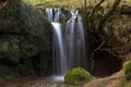 Waterfall Cascading through Tree Roots Tufa Dam, L Royalty Free Stock Photo