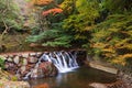 cascade water at autumn around Minoh waterfall Royalty Free Stock Photo