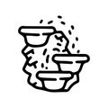 cascade water fountain line vector doodle simple icon