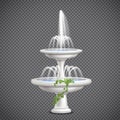 Cascade Water Fountain Realistic Transparent Royalty Free Stock Photo