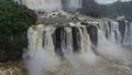 A cascade of waterfalls. Close-up. Powerful streams collapse from the rocks Royalty Free Stock Photo