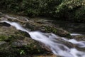 Cascaded river flowing through tropical rain forest