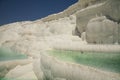 Cascades of flowing down water in Turkey.Pamukkale