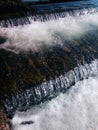 Cascades on a flowing river