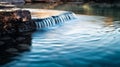 Cascading Beauty: A Close-Up Abstract of a Backlit Waterfall and Clear Pool