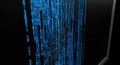 cascading binary code on a dark computer screen Royalty Free Stock Photo