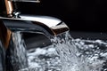 Cascading flow, Water pouring gracefully from the tap Royalty Free Stock Photo