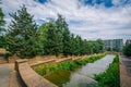 Cascading fountain at Meridian Hill Park, in Washington, DC Royalty Free Stock Photo