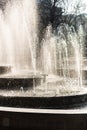 Cascading fountain near trees in lviv Royalty Free Stock Photo