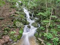 Wild Cascading Waterfall in the Blue Ridge Mountain Royalty Free Stock Photo