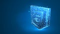 Cascading Style Sheets coding language css sign. Device, programming, developing concept. Abstract, digital, wireframe, low poly Royalty Free Stock Photo