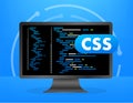 Computer screen showing css code programming web development Royalty Free Stock Photo