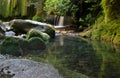 Cascading water falling from a Water Mill Leat Royalty Free Stock Photo