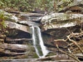 Cascading Water at Hanging Rock`s Window Falls