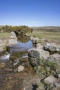 Cascading water at windy post Dartmoor