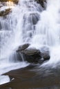 Cascading waterfall along Going to the Sun Road Royalty Free Stock Photo