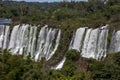 A cascading waterfall on the Argentinian side of Iguazu Falls Royalty Free Stock Photo