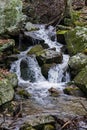 Cascading Waterfall in the Blue Ridge Mountains Royalty Free Stock Photo